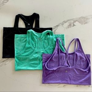 Lululemon Set of 3 Swiftly Tech Tank Tops, Size 8